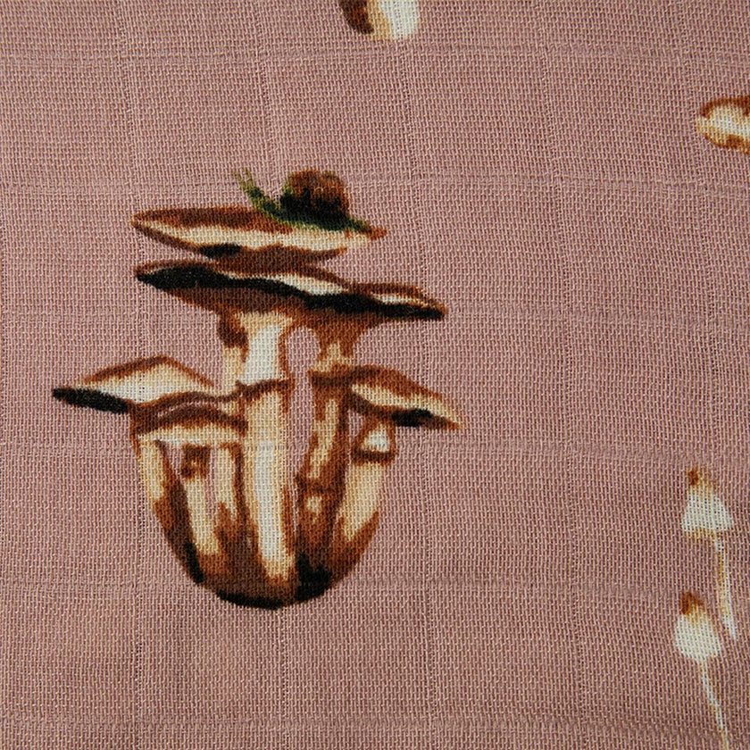 Mushroom Contour Four Layer Burp Cloth