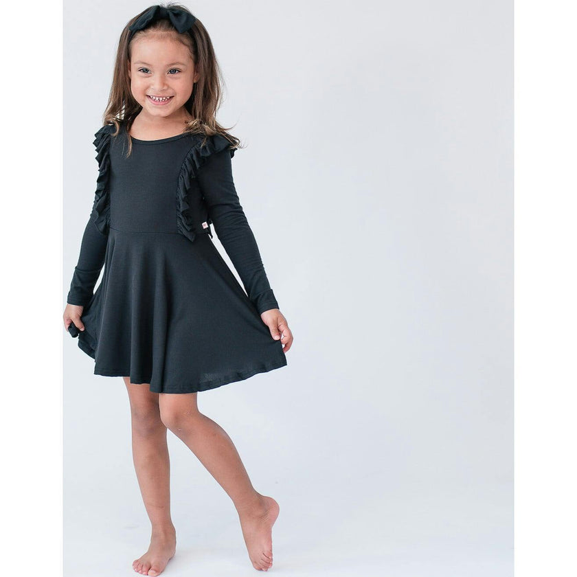 Long Sleeve Ruffle Twirl Dress