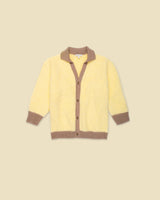 Collared Classroom Cardigan in Mixed Yarn, Yellow