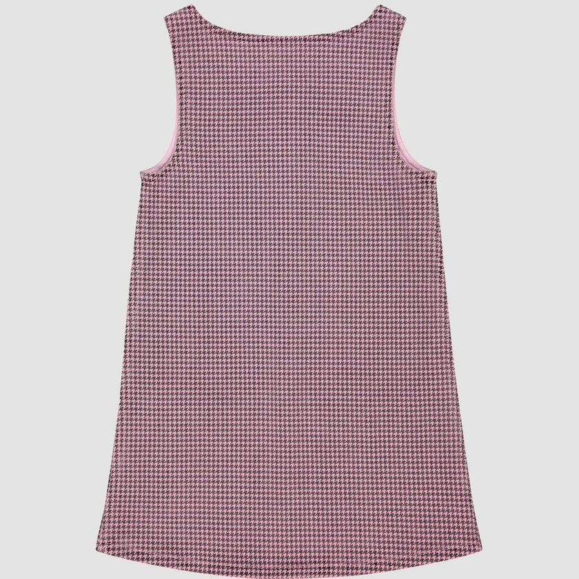 Hana Dress | Pink Houndstooth