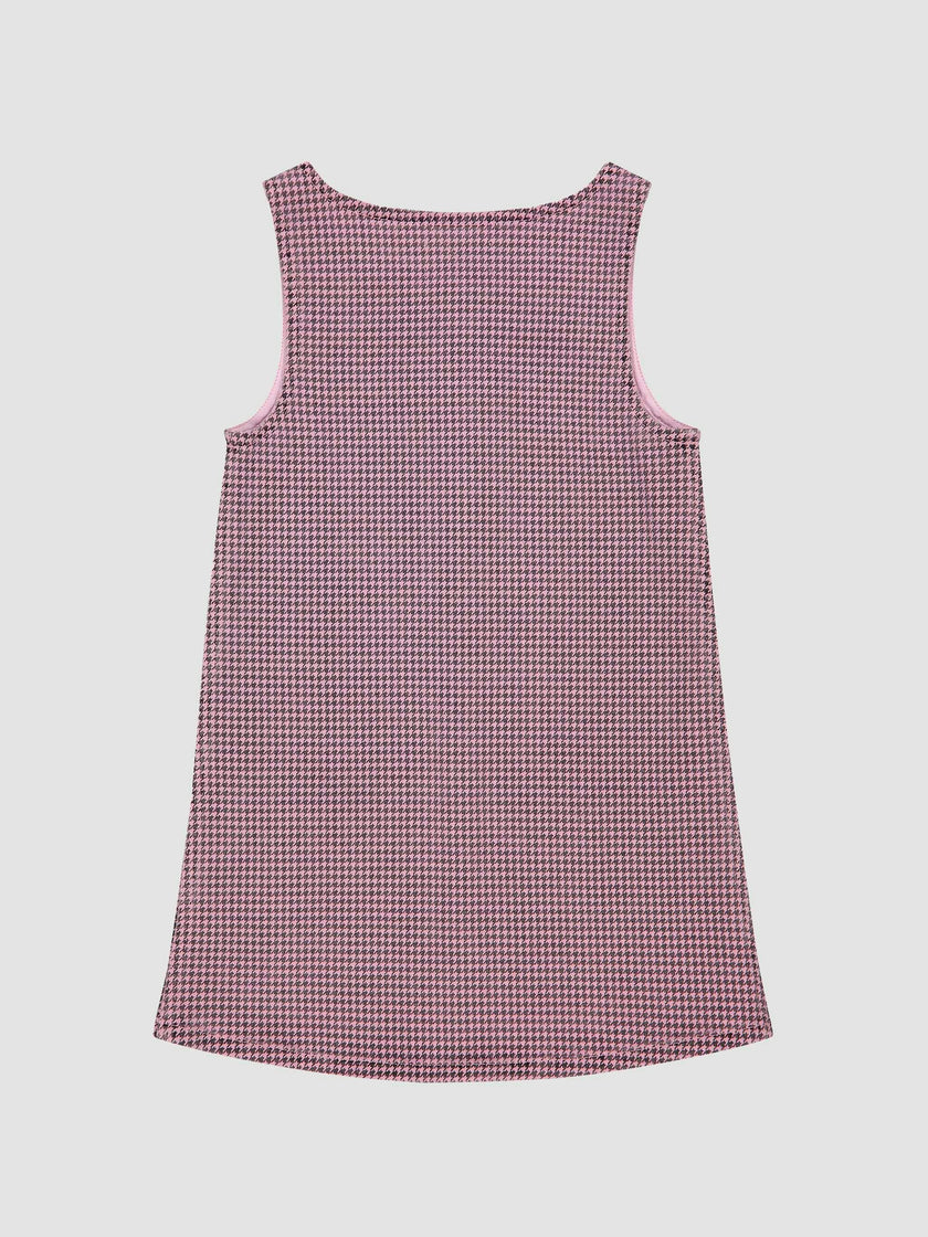Hana Dress | Pink Houndstooth