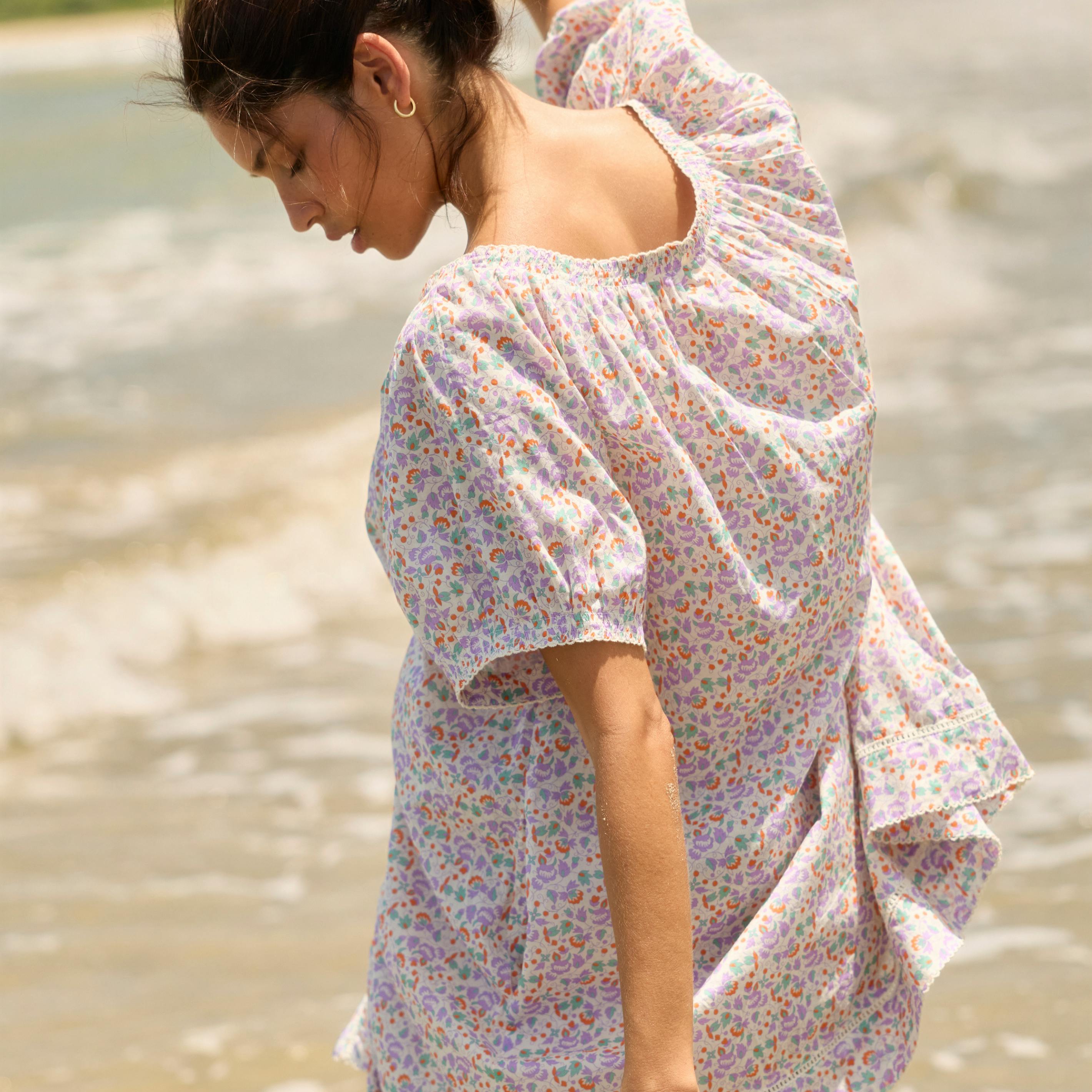 women's orchid floral coverup