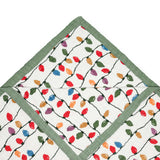 Cotton Muslin Quilted Throw - Christmas Bulbs
