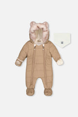 Baby One Piece Snowsuit For Car Seats Taupe