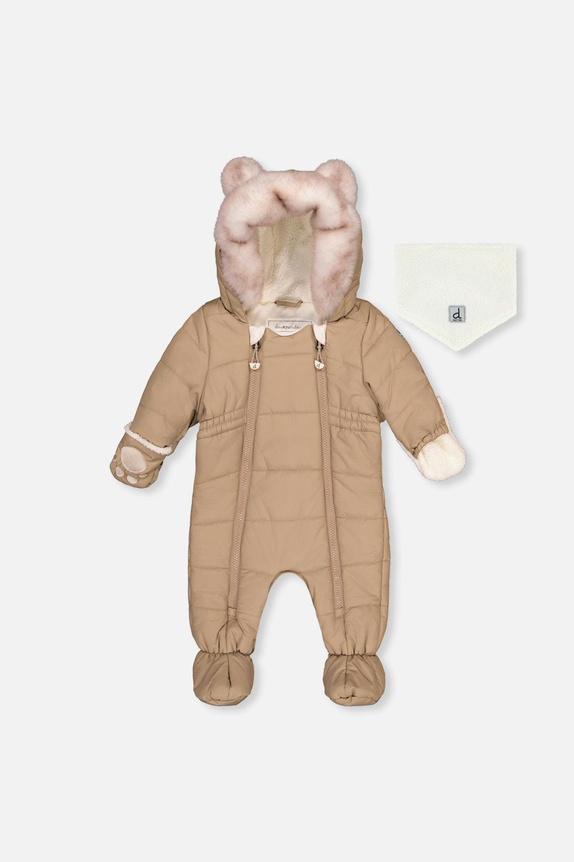 Baby One Piece Snowsuit For Car Seats Taupe
