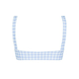 women's oasis blue gingham bandeau bikini top