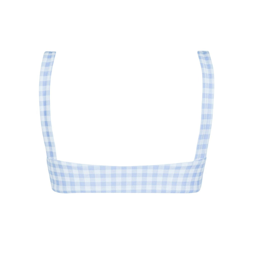 women's oasis blue gingham bandeau bikini top