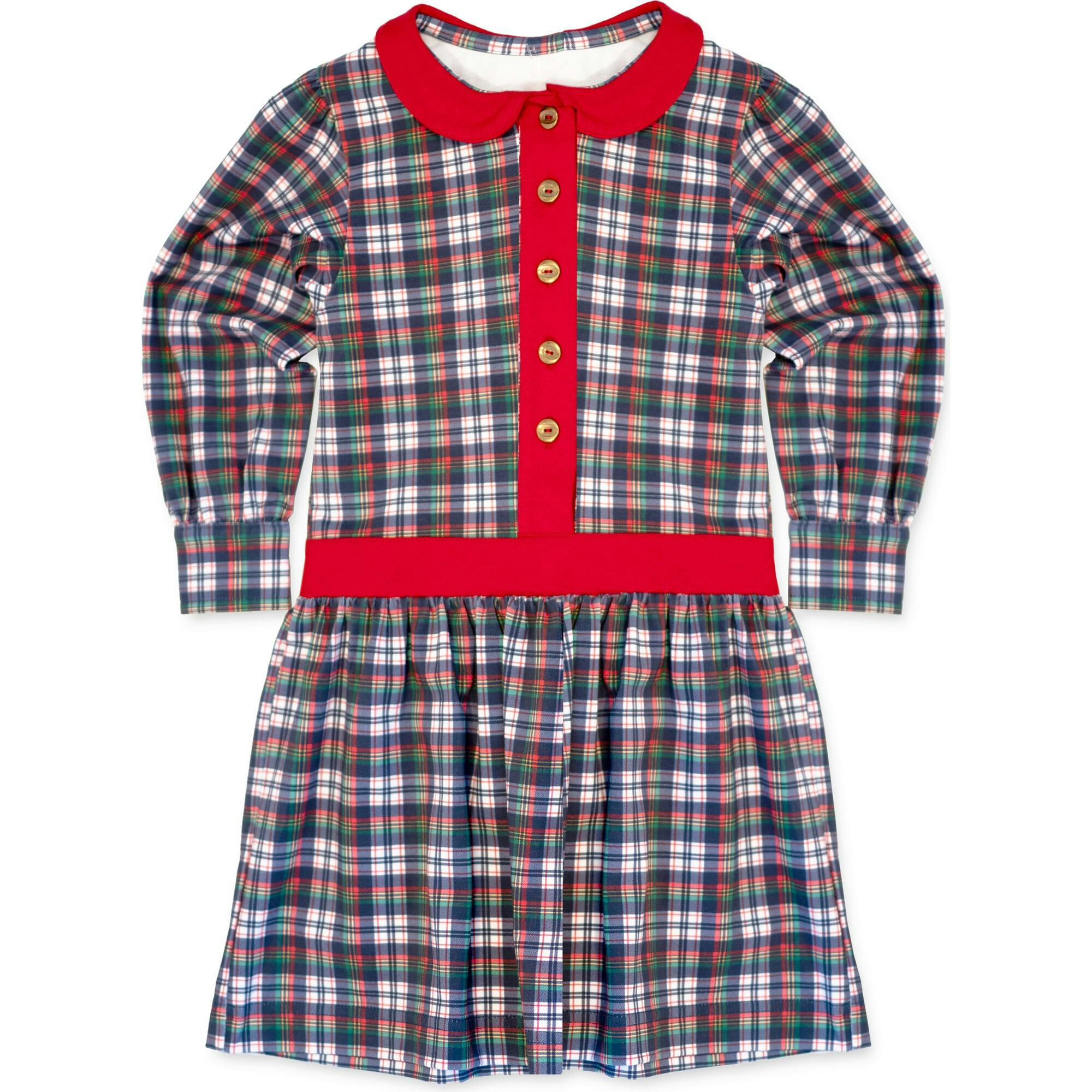 Printed Knit Plaid Dress