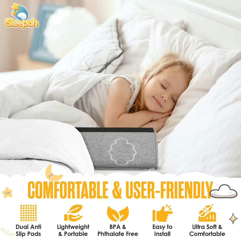 Sleepah Bed Bumpers for Toddlers - Memory Foam Guard Rail Pads for Kids Bed