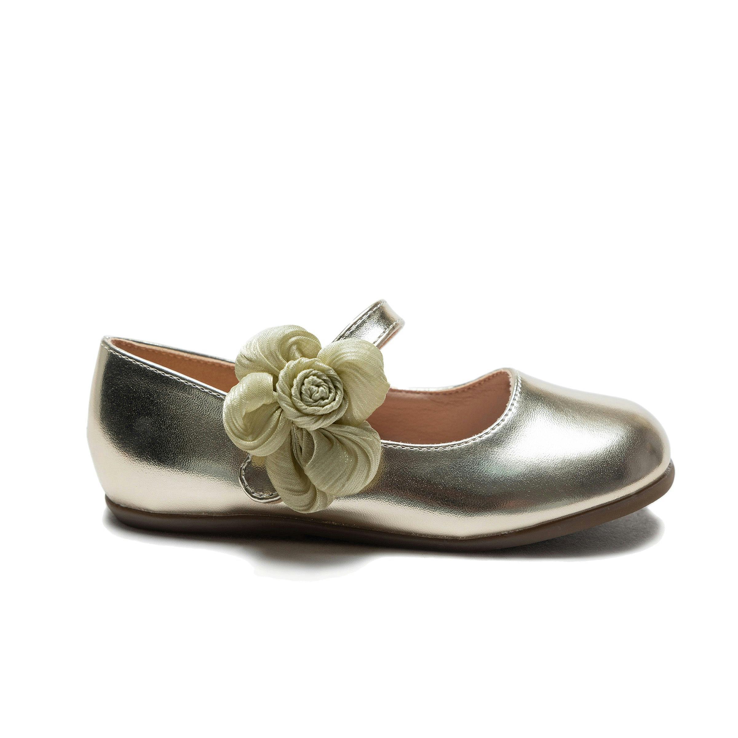 Gold Yasmine Blooming Flats