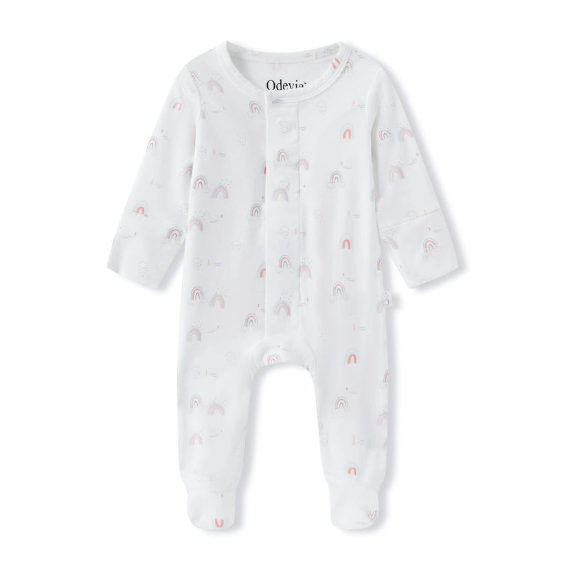 Bamboo Magnetic Footie Pajama - Arc en ciel
