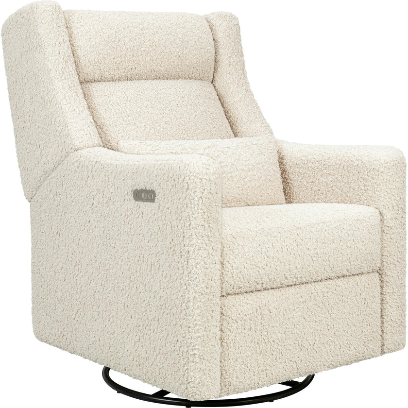Kiwi Plus Power Recliner and Swivel Glider with Power Adjustable Headrest and USB Port in Almond Teddy Loop