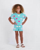 Girls Heart Crochet Set | Aqua Hearts