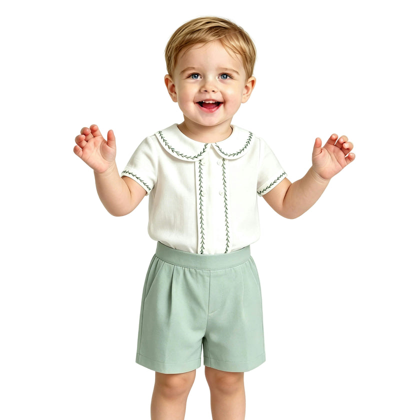 Light Green Shorts Set