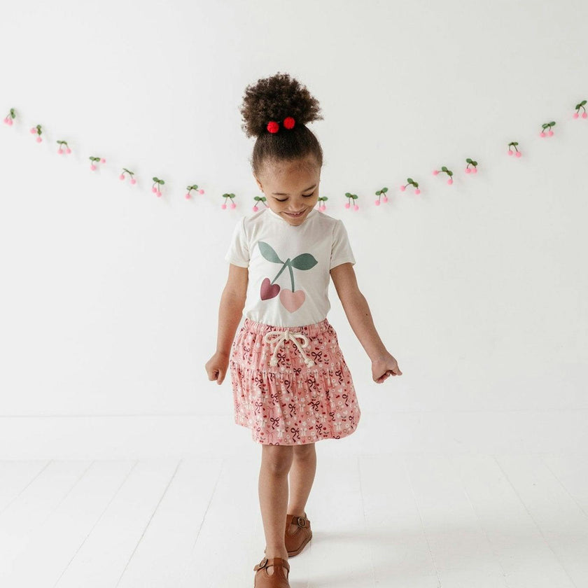 Girl's Short Sleeve Tee Cherries
