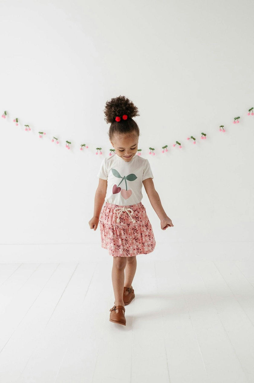 Girls Short Sleeve Tee in Cherries