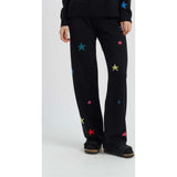 Wool Cashmere Star Wide-Leg Track Pants