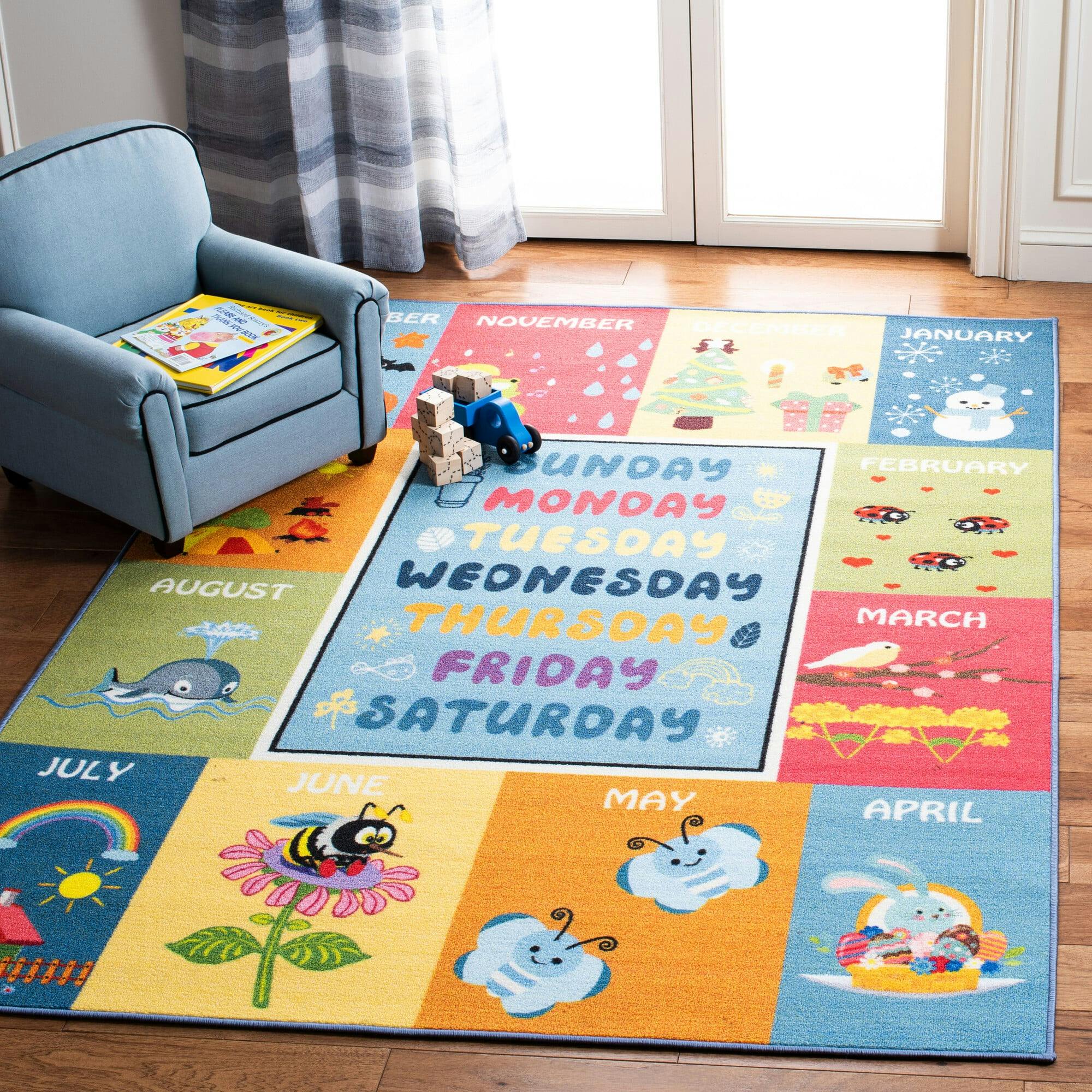 Kids Playhouse Holly Rug, Blue