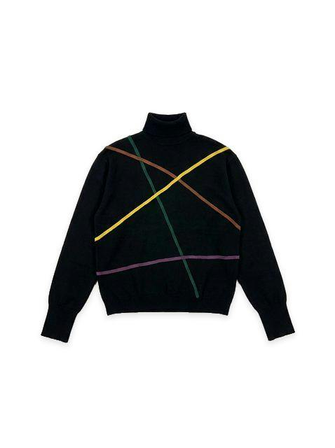 Dolman Contrast Stitching Sweater Turtle Neck