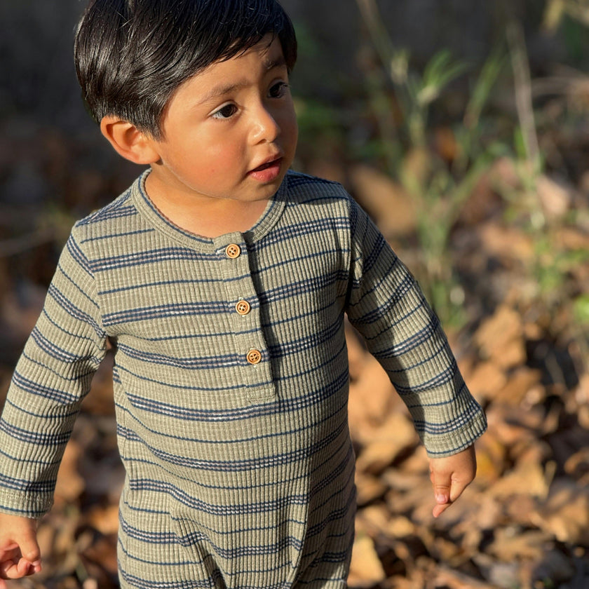 MASON Sage Ribbed Henley Romper