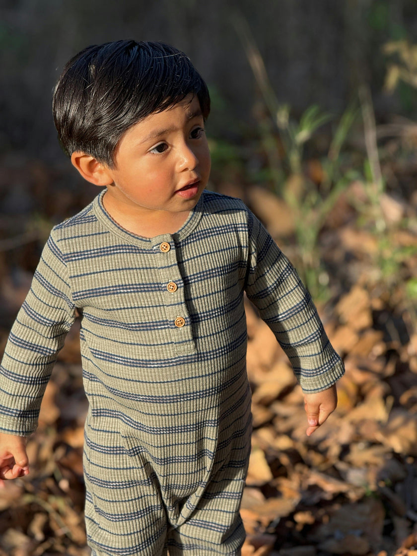 MASON Sage Ribbed Henley Romper