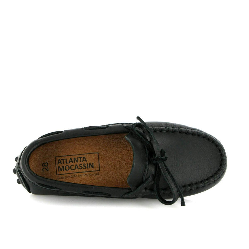 Smooth Leather Laces Drivers, Black