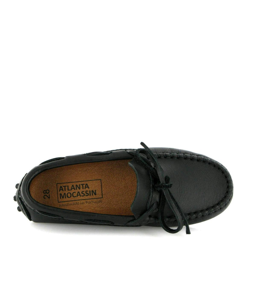 Smooth Leather Laces Drivers, Black