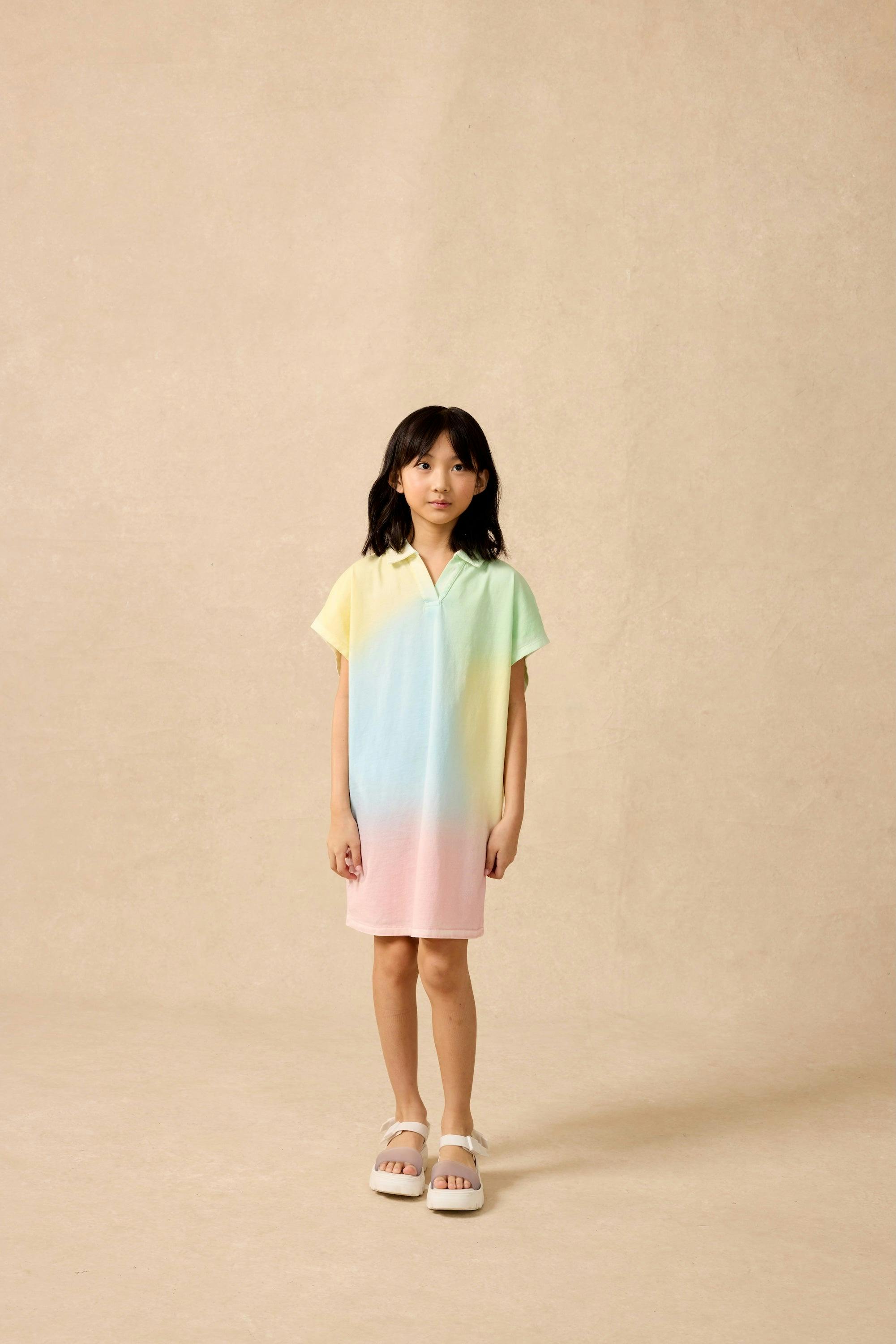 Organic Tunic Dress in Rainbow Sherbet