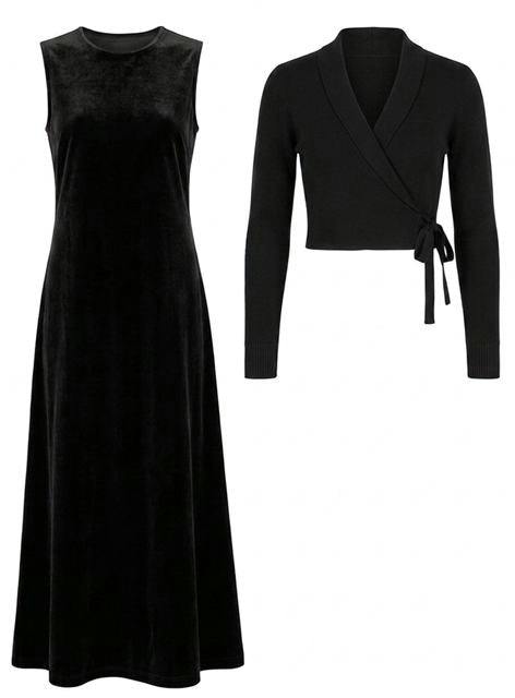 Long Jumper & Wrap Cardigan Set