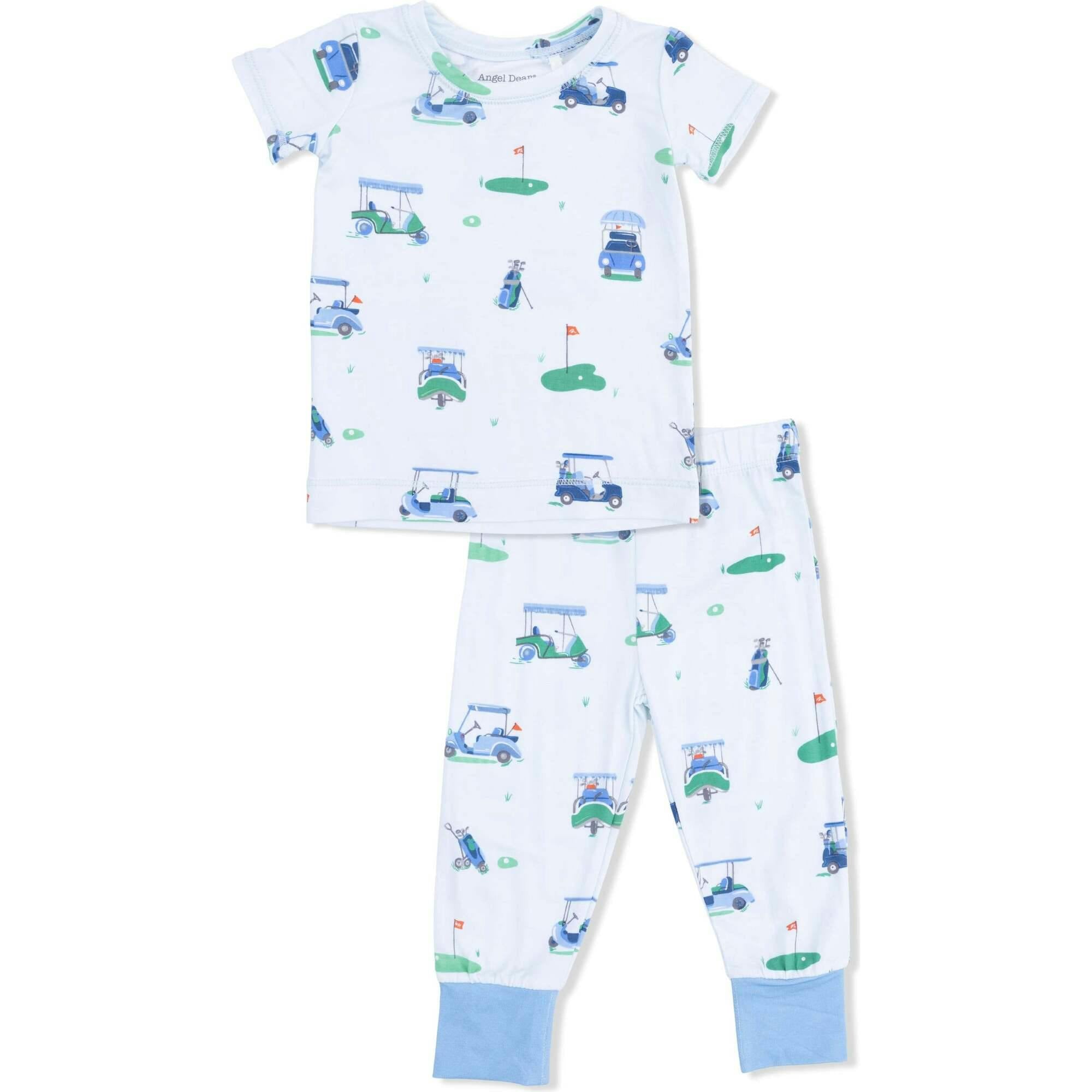 Vintage Golf Carts Blue - Short Sleeve Loungewear Set