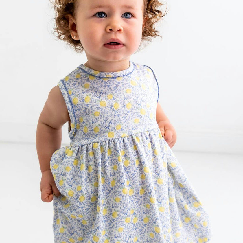 Lemons Pima Cotton Baby Dress w/ Bloomer