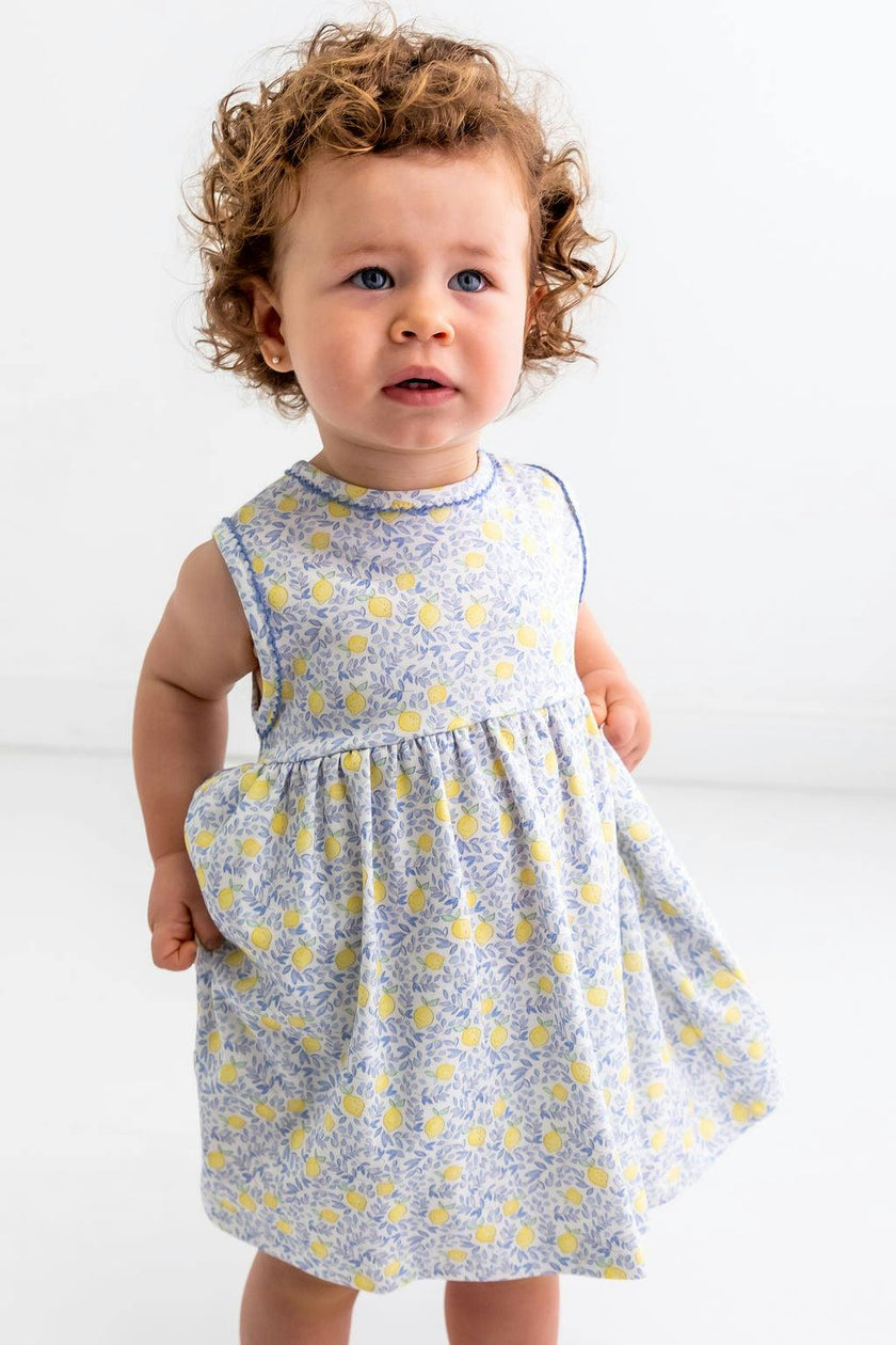 Lemons Pima Cotton Baby Dress w/ Bloomer
