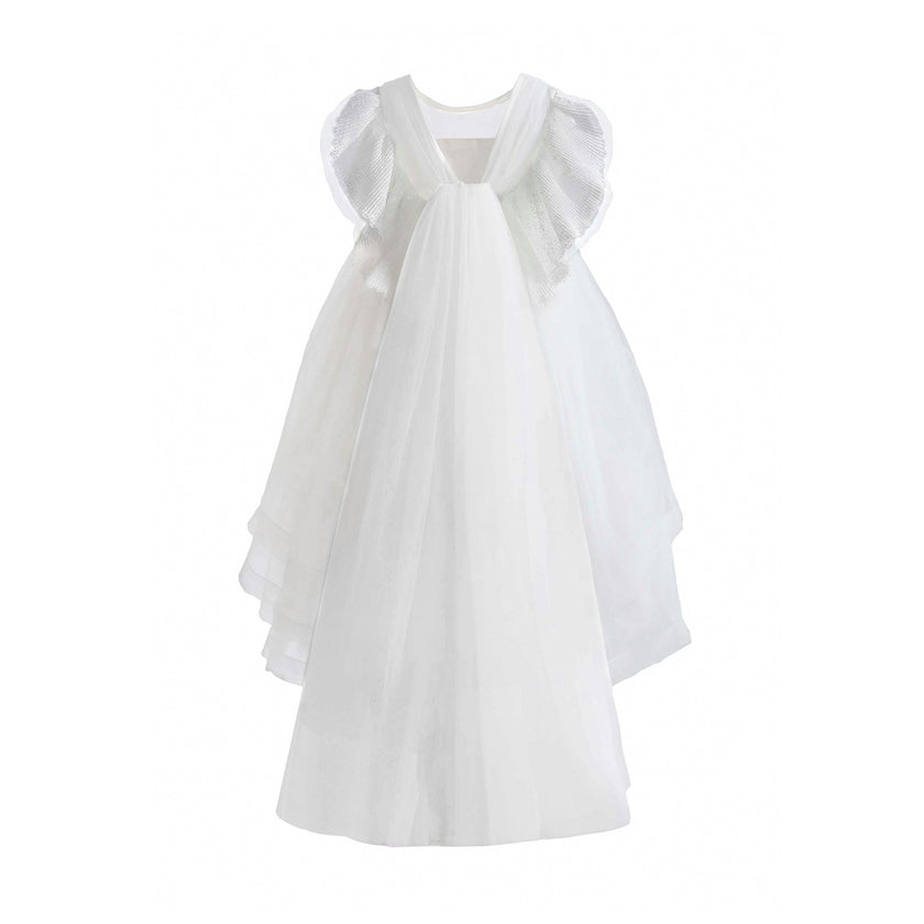 White Novalie Layered Tulle Dress
