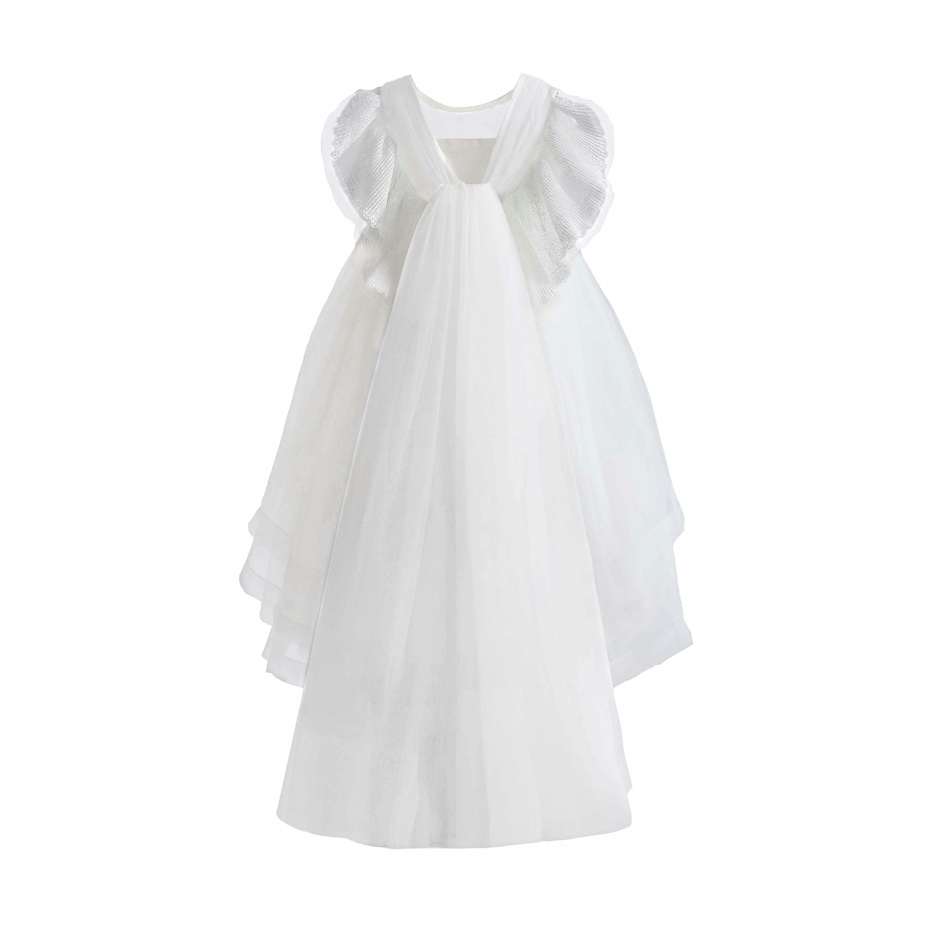 White Novalie Layered Tulle Dress