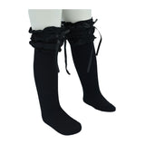 Ruffled Ribbon Long Socks