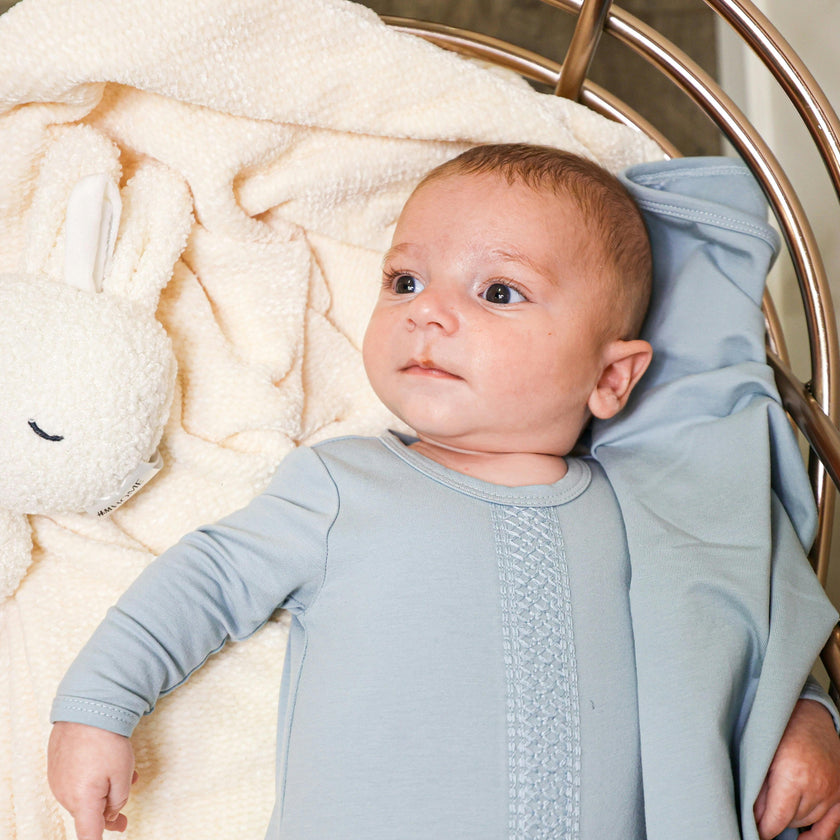 Elegant Embroidered Long Sleeve Footie