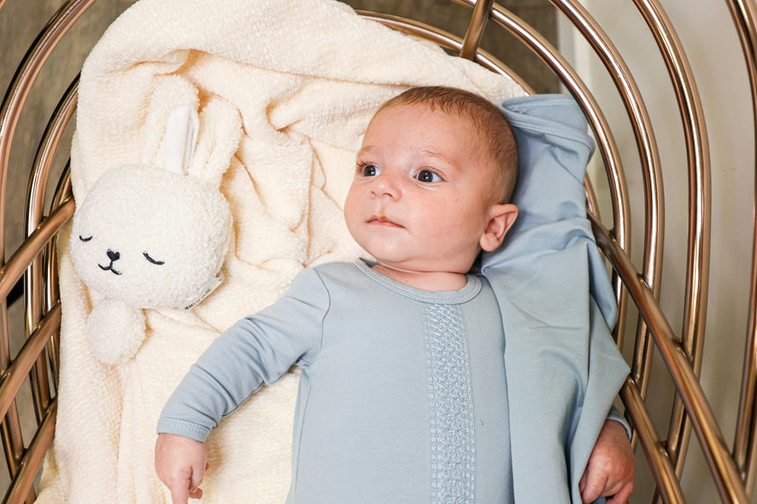 Elegant Embroidered Long Sleeve Footie