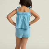 girls le marin dot french terry tie top and short set