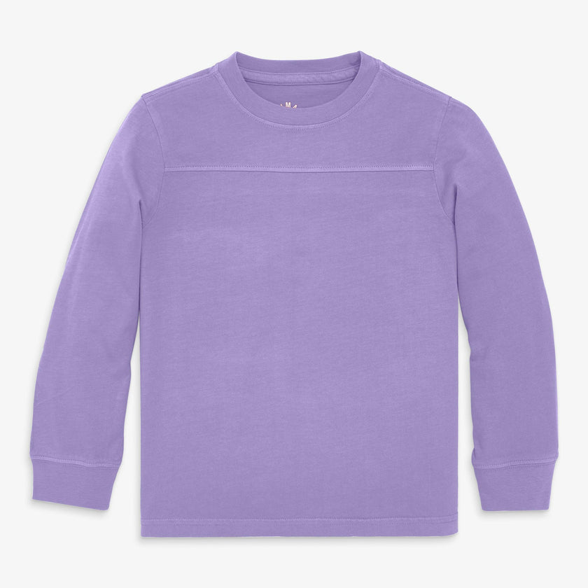 Kids long sleeve garment-dyed varsity tee