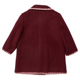 Girls Beck Peacoat - Burgundy