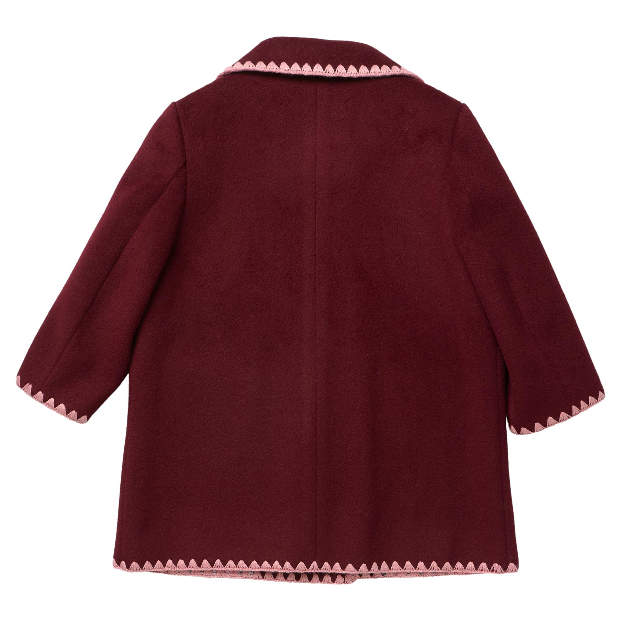 Girls Beck Peacoat - Burgundy