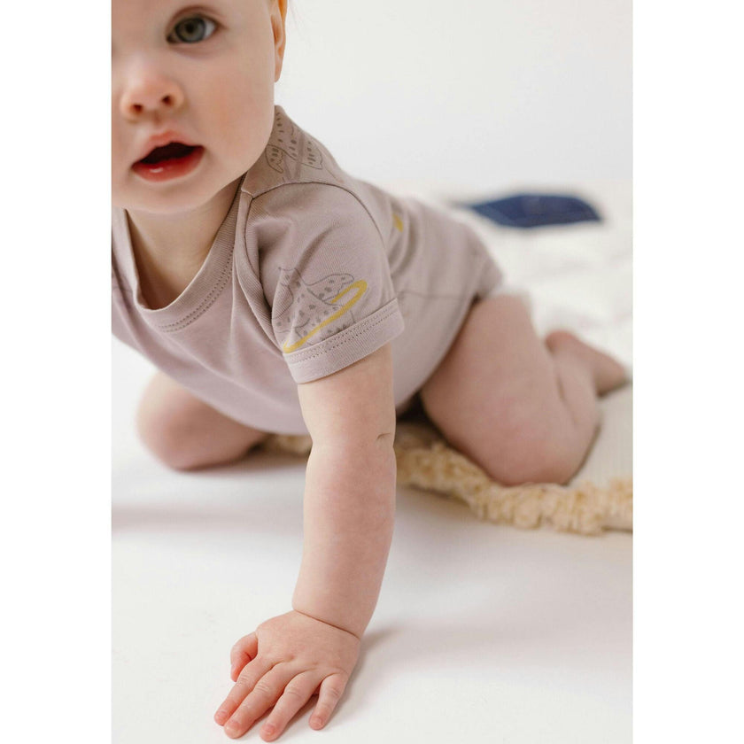 Short Sleeve Lap Shoulder Snap Onesie, Purple
