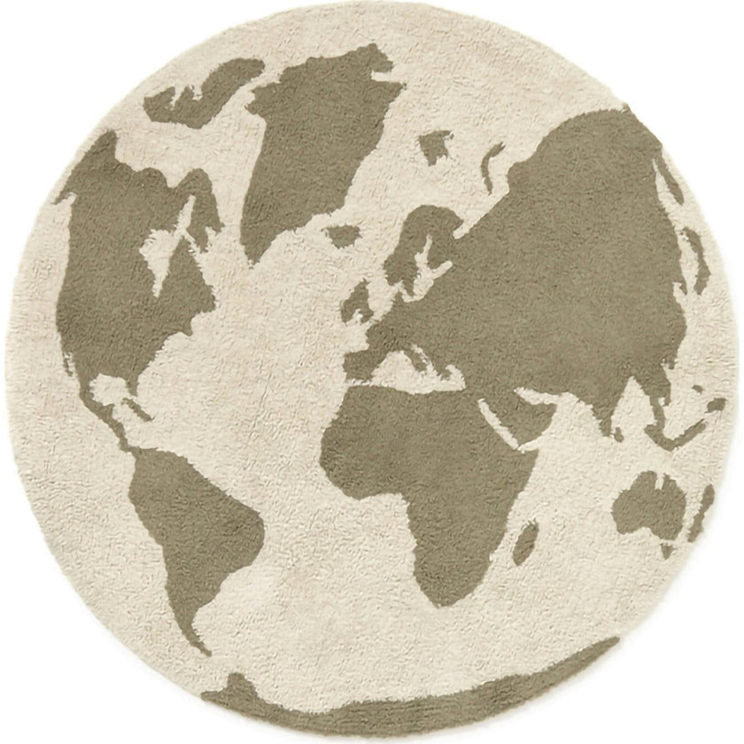 RugCycled washable rug World Map