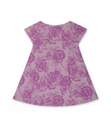 Rose Girl Dress, Purple Flower Jacquard