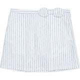 Linen Pull-On Pleated Bow Skort, White