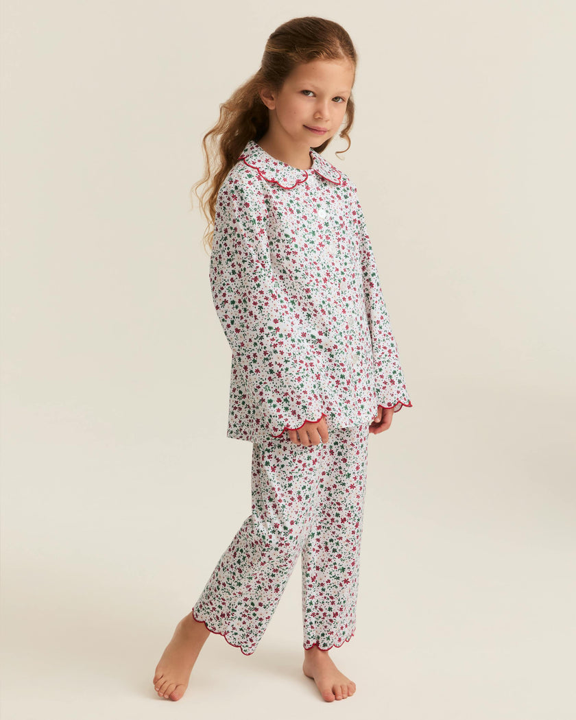 Kid's Twill Colette Pajama Set in Winter Garden