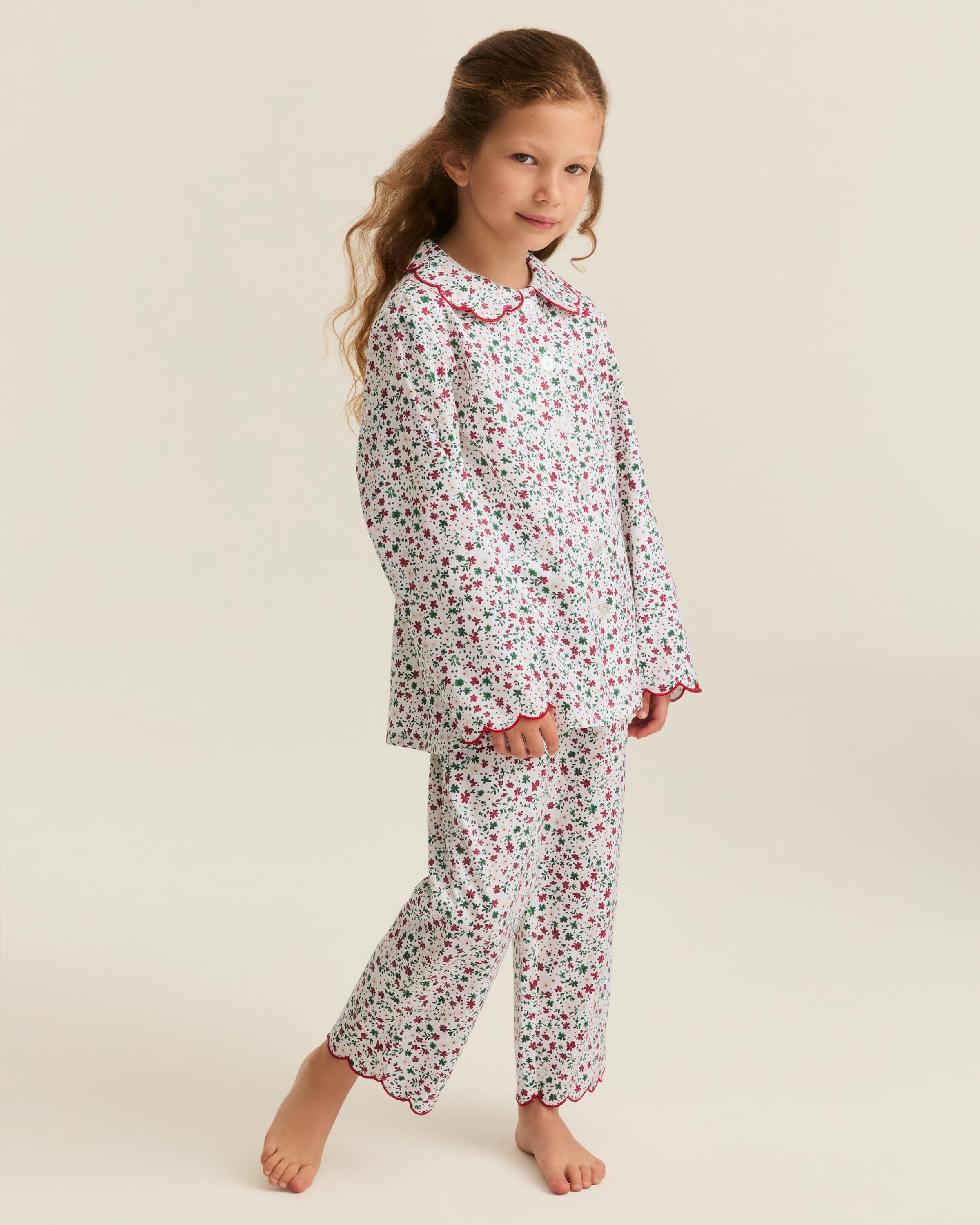Kid's Twill Colette Pajama Set in Winter Garden
