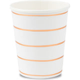 Rose Gold Frenchie Striped 9 oz Cups