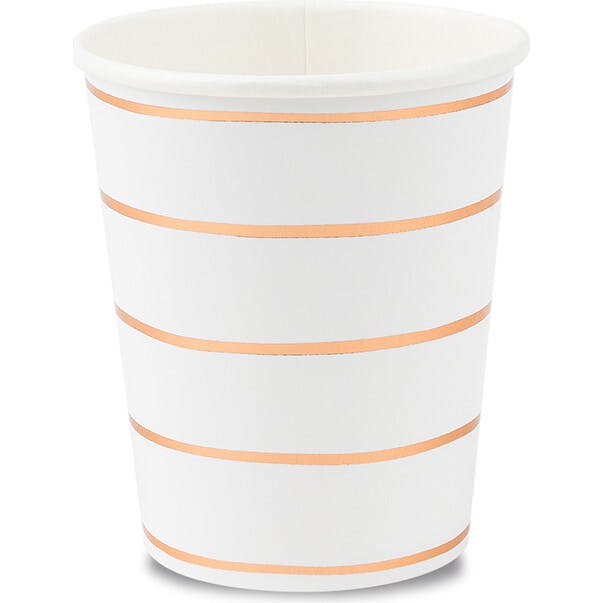 Rose Gold Frenchie Striped 9 oz Cups