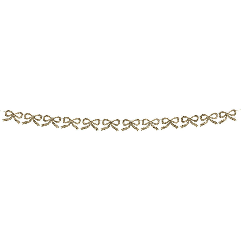 Gold Glitter Bow Garland